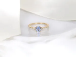 0.61ct Maddy 14kt Gold Frosty Cornflower Lavender Sapphire Cluster Ring