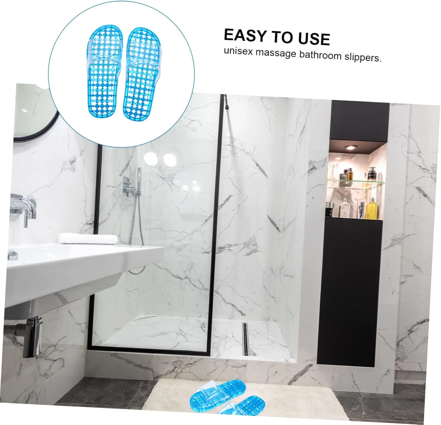 1 Pair Effect Hollowed Draining Slippers Comfortable Unisex Massage Slippers for Bathing