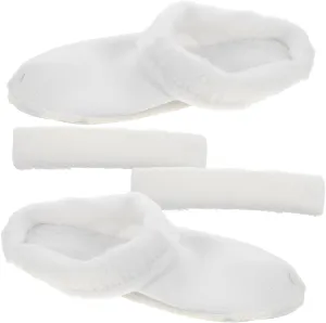 1 Set Thermal Cover Grip Shoe Insoles Fleece Insoles Sandals Insoles Shoes Insoles Filler Slippers Snow Heel Slipper Insert Scrubber Winter Gel Kit Toe White Plush