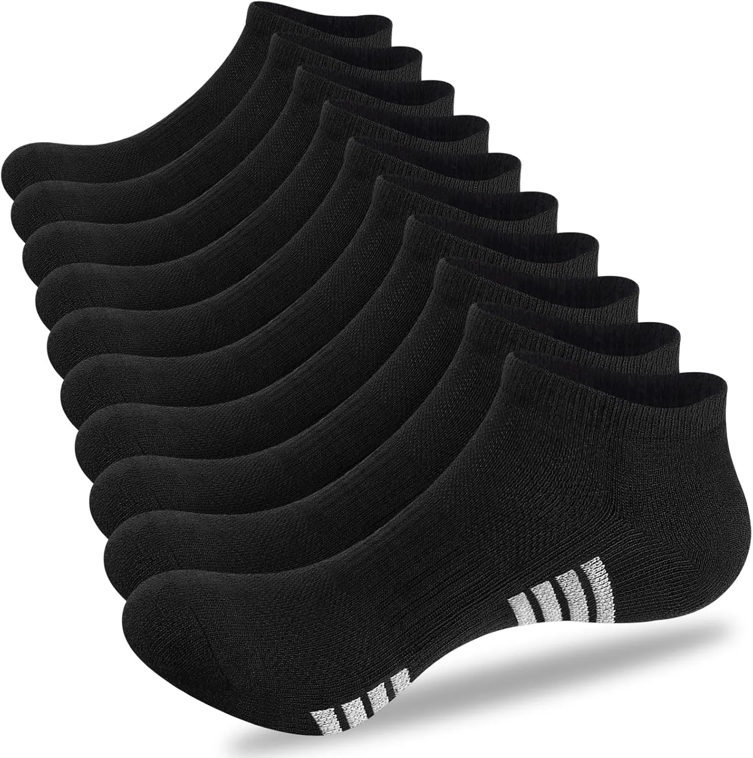 10 Pairs Mens Ankle Socks Cushioned Athletic Running Casual Low Cut Socks for Men
