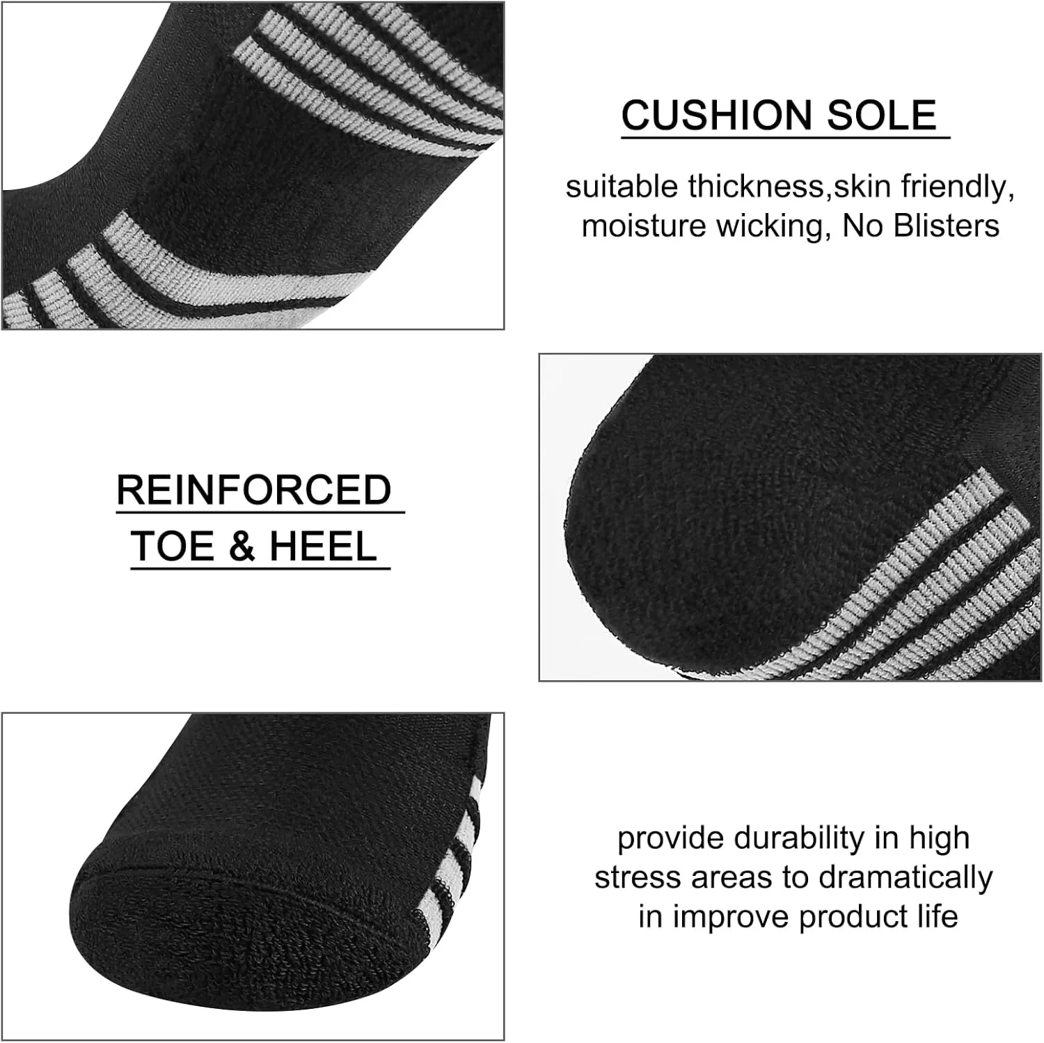 10 Pairs Mens Ankle Socks Cushioned Athletic Running Casual Low Cut Socks for Men
