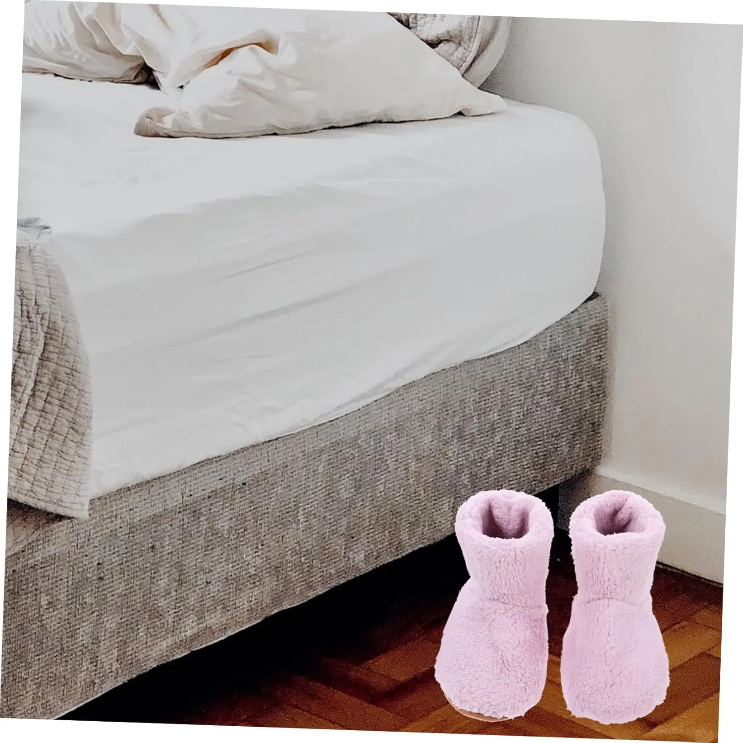 2 Pairs Electric Warm Shoes USB Rechargeable Feet Warmer Heated Foot Warmer Boots Slipper Slippers for Men Foot Warmer Booties Heated Boots The Bed Fluff Foot Socks Women's/3763 (Color : Pinkx3pcs,