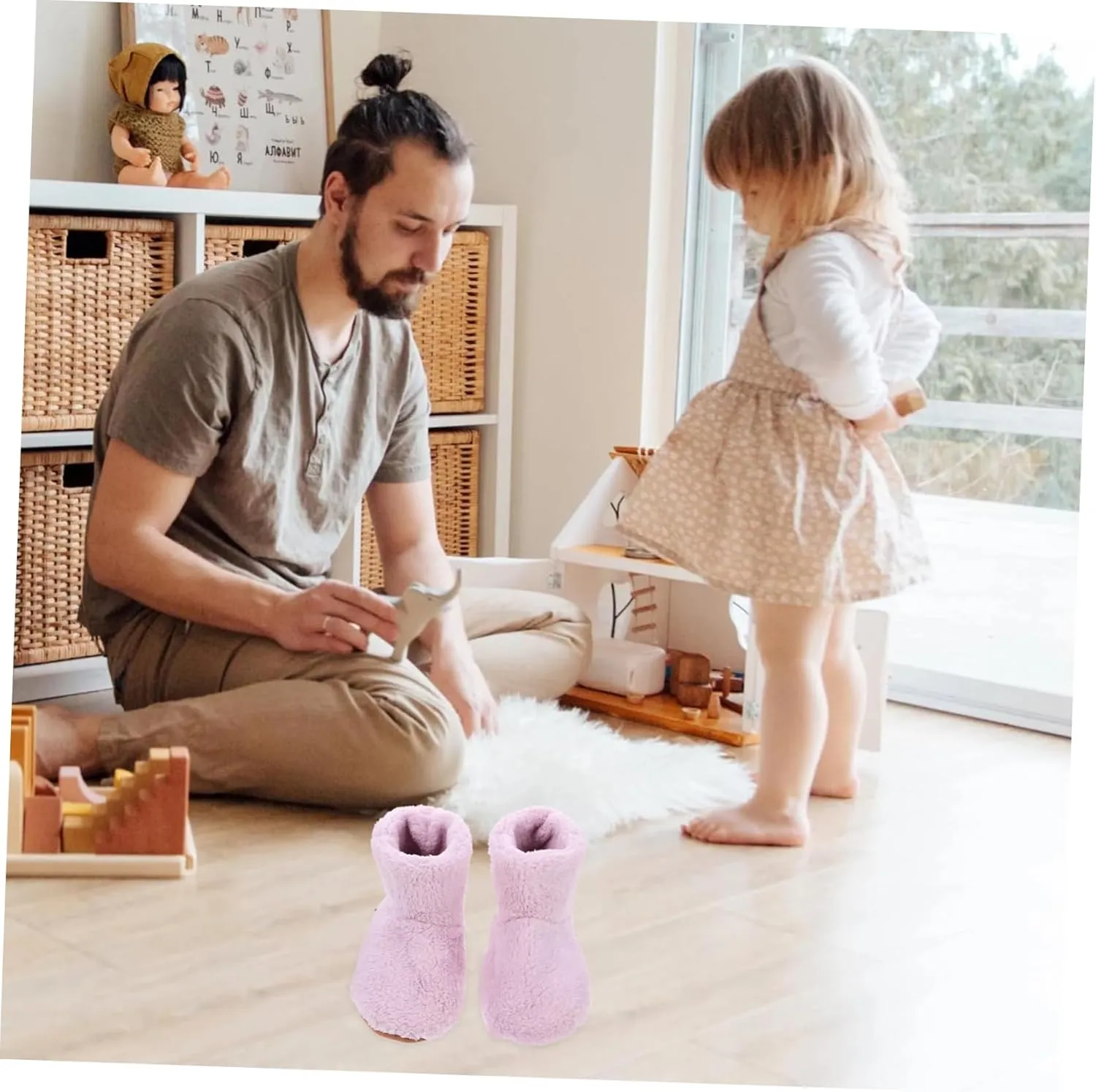 2 Pairs Electric Warm Shoes USB Rechargeable Feet Warmer Heated Foot Warmer Boots Slipper Slippers for Men Foot Warmer Booties Heated Boots The Bed Fluff Foot Socks Women's/3763 (Color : Pinkx3pcs,