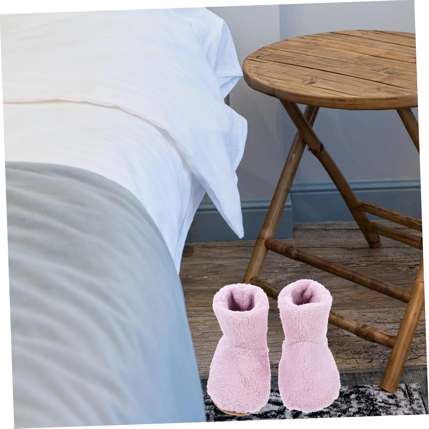 2 Pairs Electric Warm Shoes USB Rechargeable Feet Warmer Heated Foot Warmer Boots Slipper Slippers for Men Foot Warmer Booties Heated Boots The Bed Fluff Foot Socks Women's/3763 (Color : Pinkx3pcs,