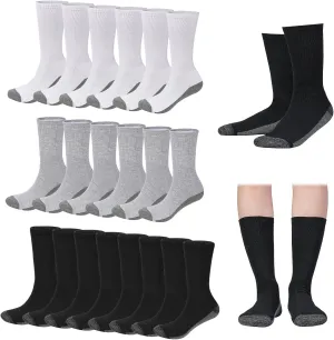 20 Pairs Unisex Cotton Moisture Wicking Cushioned Comfortable Crew Workout Hiking Socks for Sport Running Traveling (US, Alpha, One Size, Regular, Regular, Mixed Colors A)