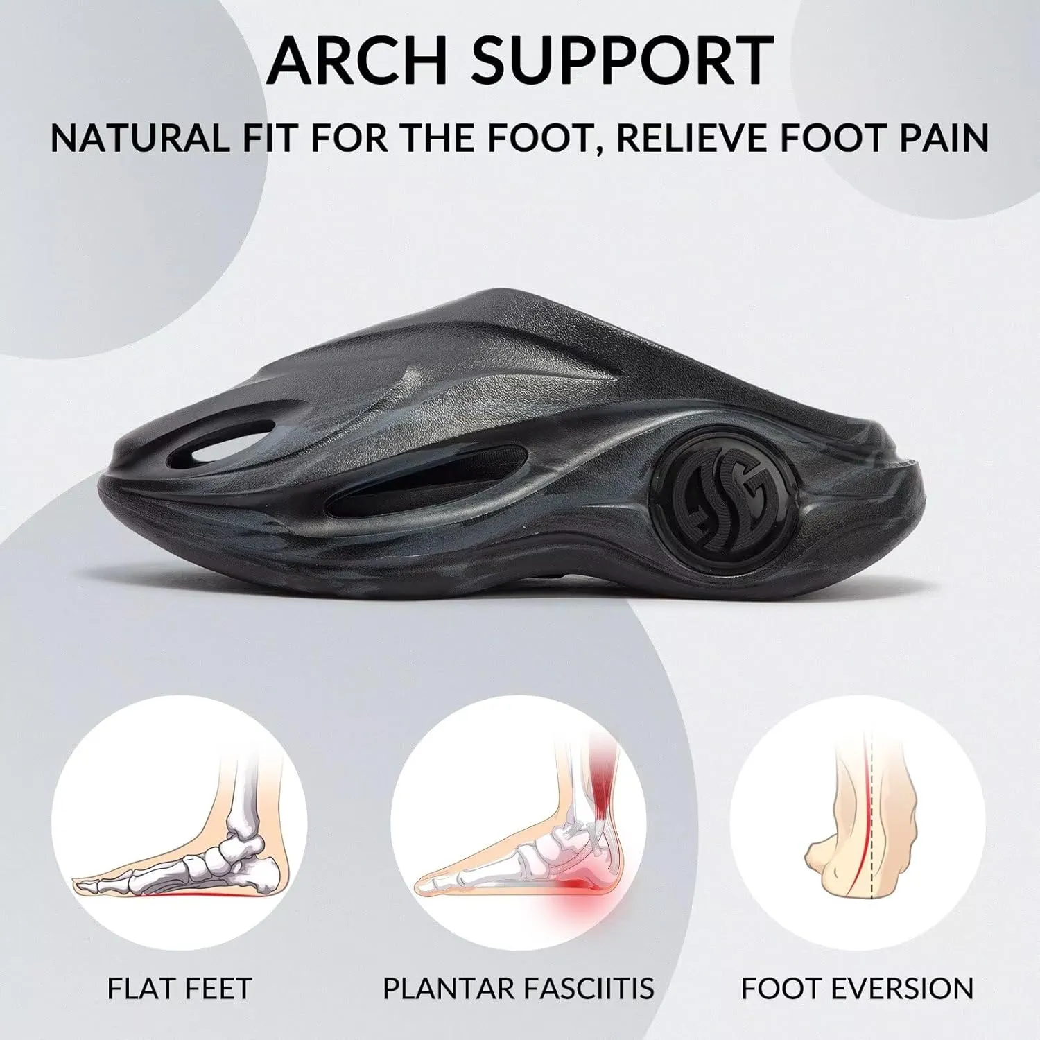 361° AG Whale 2 Recovery slides for men arch support mens slippers for plantar fasciitis relief house shoes orthopedic,Non slip closed toe sandals for shower beach gym,Aaron Gordon basketball slides