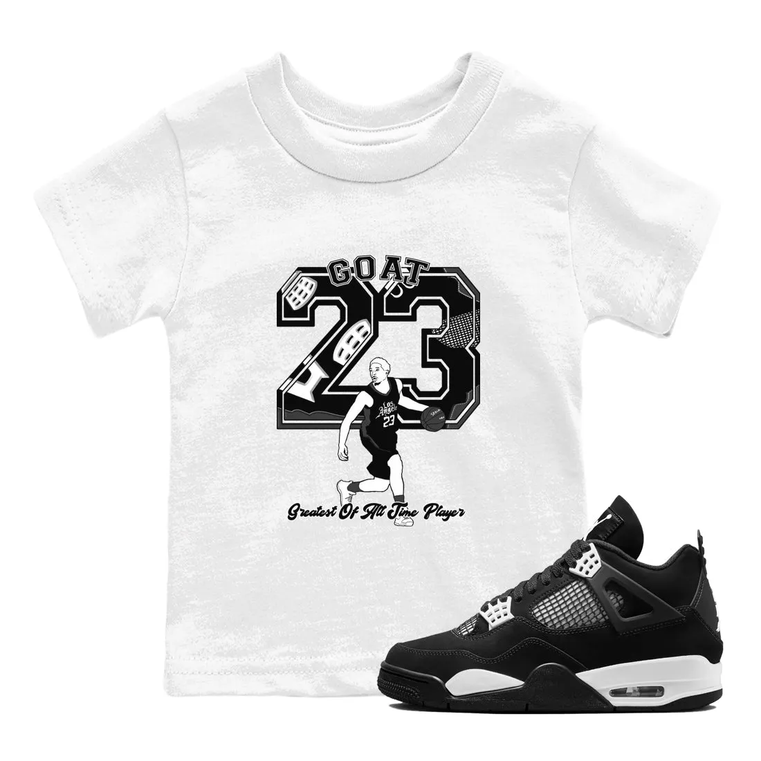 4 Goat White Kids Air Problem-solving SNRT Jordan Sneaker Player Tees Convenient - Thunder