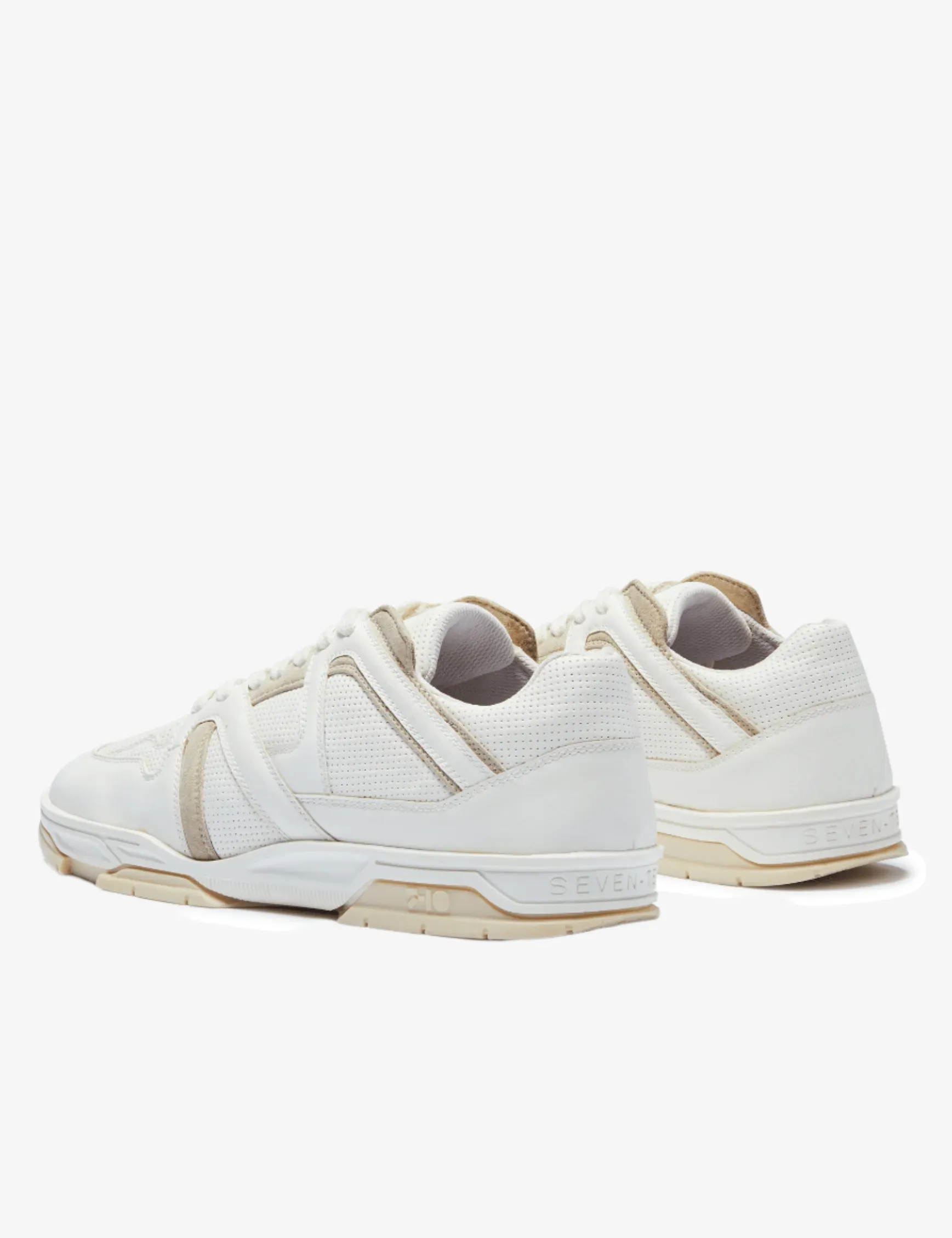 731 Latte Beige & White Low-Top Sneakers