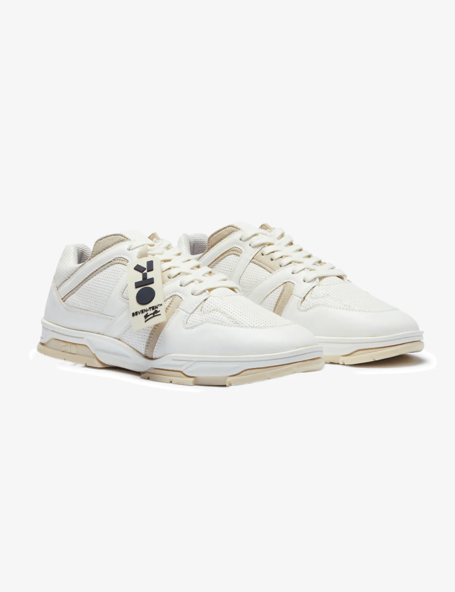 731 Latte Beige & White Low-Top Sneakers