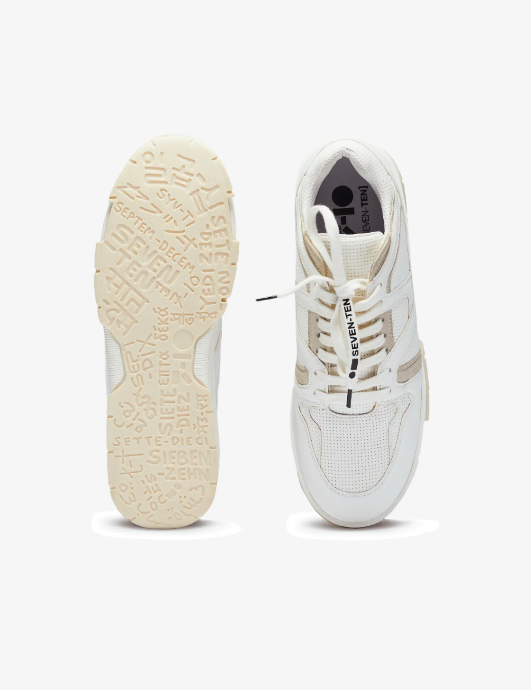 731 Latte Beige & White Low-Top Sneakers