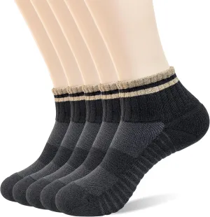 90% Cotton Cushioned Ankle Socks for Men and Women, Breathable Seamless Athletic Quarter Socks