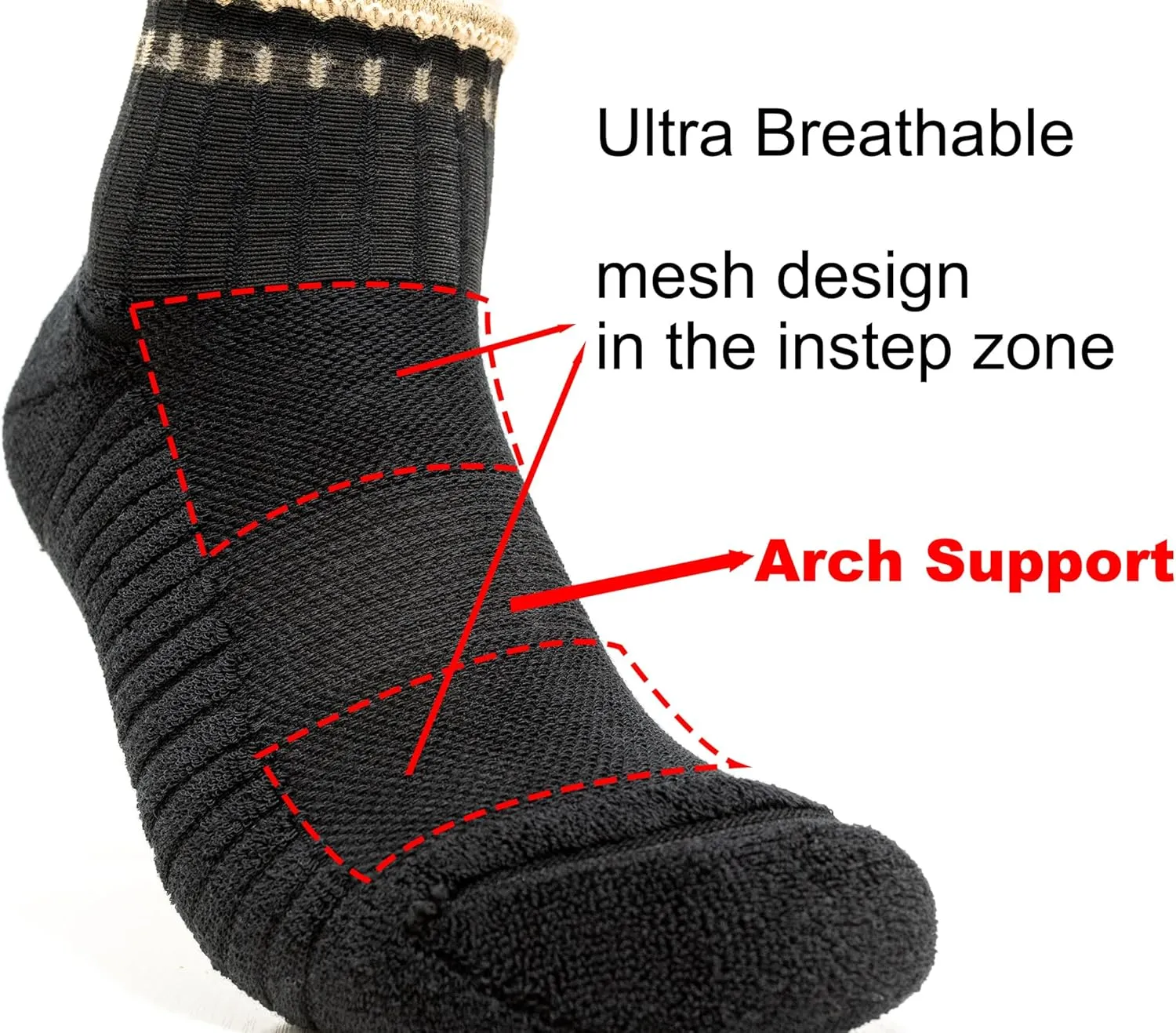 90% Cotton Cushioned Ankle Socks for Men and Women, Breathable Seamless Athletic Quarter Socks