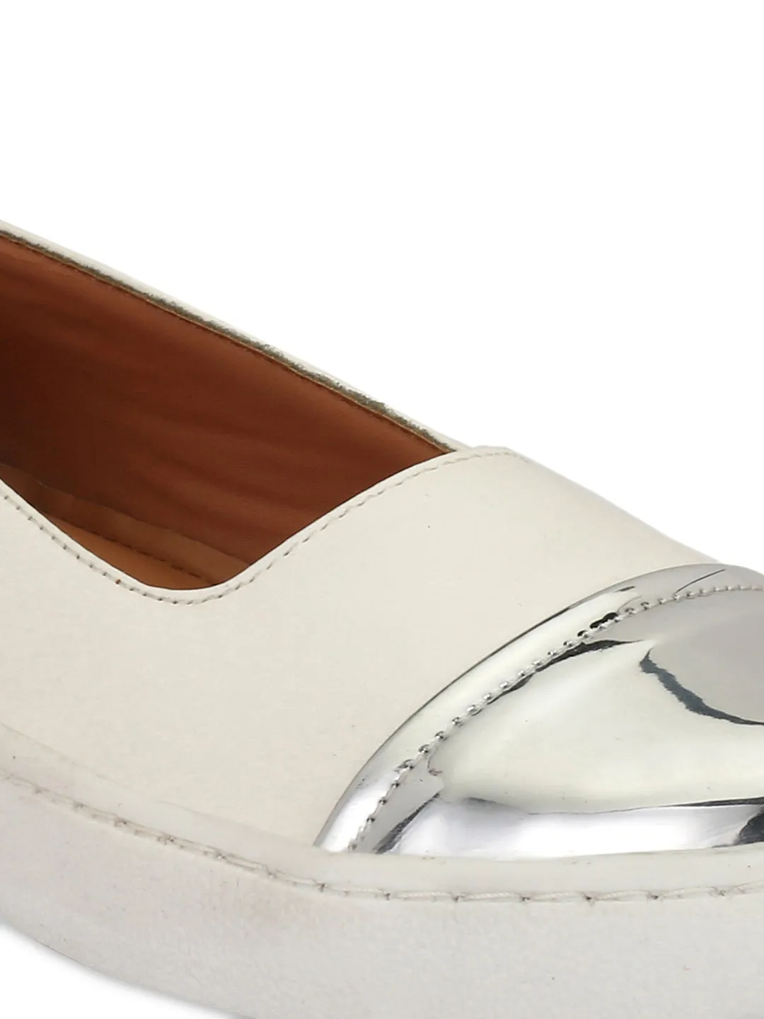 Aady Austin Women White Sliver Toe Slip-On Sneaker_Shoes (AUS195002)