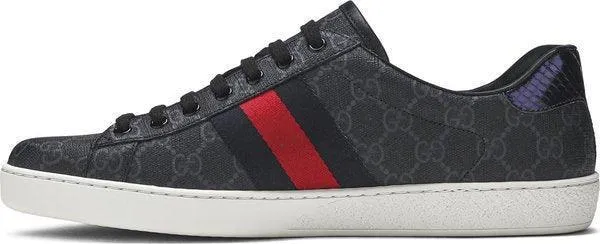 Ace Supreme GG Guccissima Logo Web Stripe Flat Sneakers