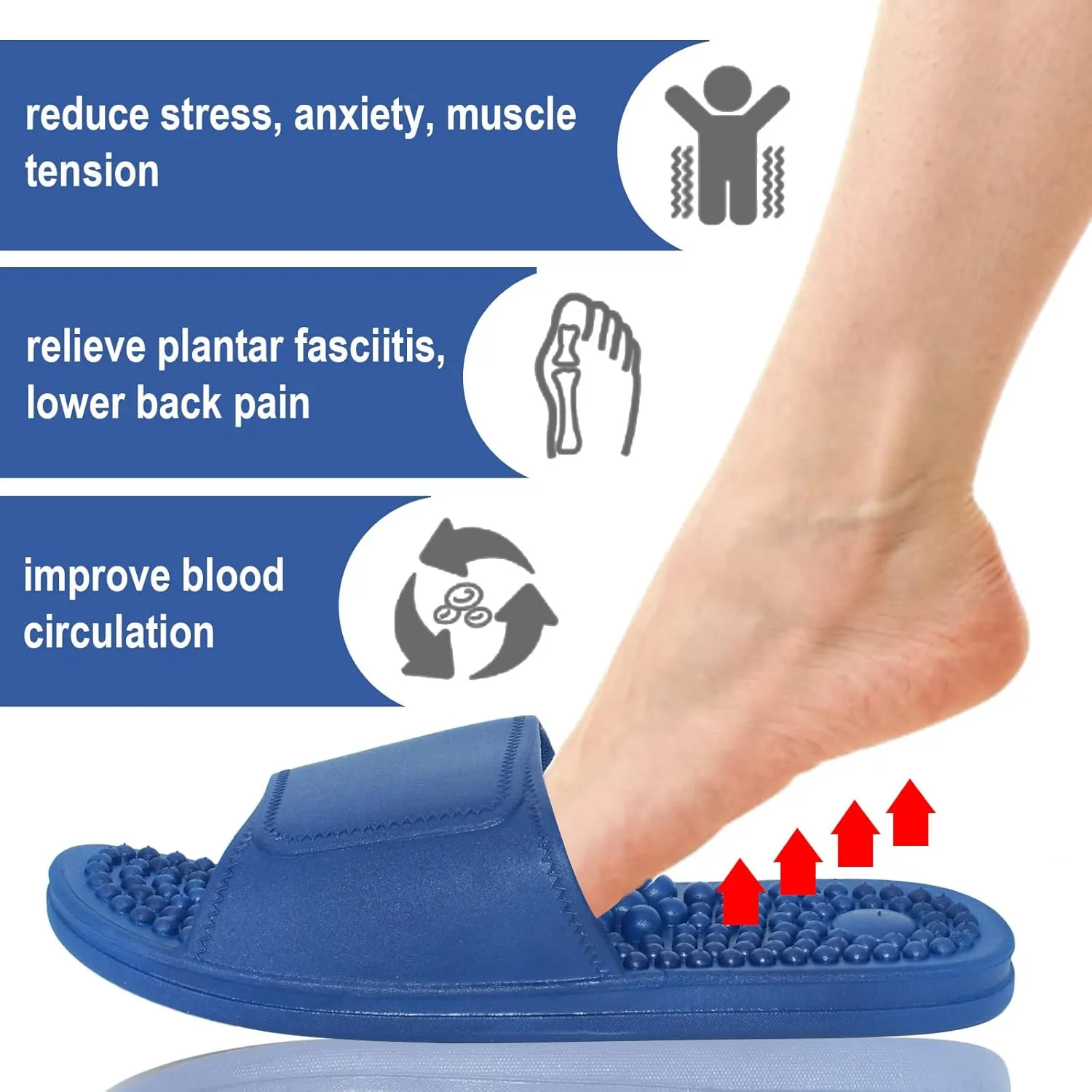 Acupressure Massage Slippers Reflexology Therapy Shoes Plantar Fasciitis Arthritis Neuropathy Pain Relief Acupuncture Slippers Non-Slip Massage Sandals Women,Gifts for Parents(Yellow, US Women 5.5-6)