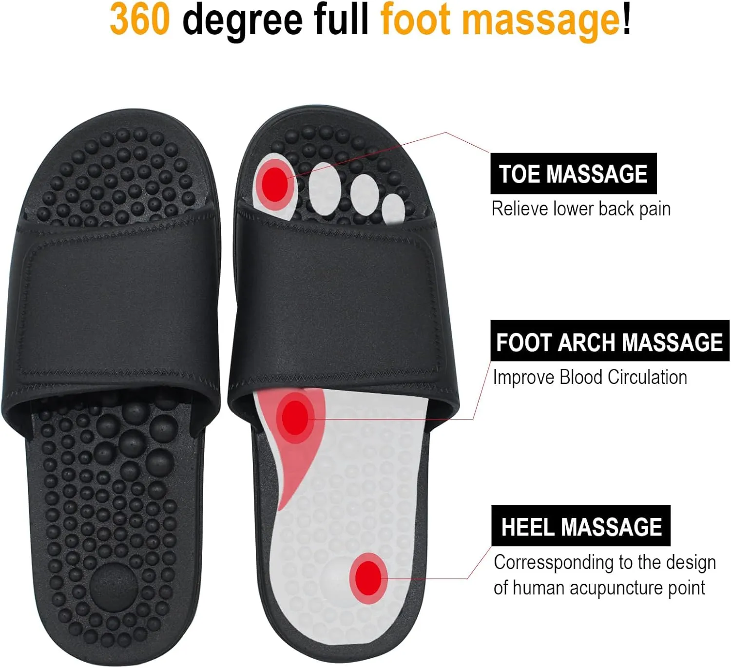 Acupressure Massage Slippers Reflexology Therapy Shoes Plantar Fasciitis Arthritis Neuropathy Pain Relief Acupuncture Slippers Non-Slip Massage Sandals Women,Gifts for Parents(Yellow, US Women 5.5-6)