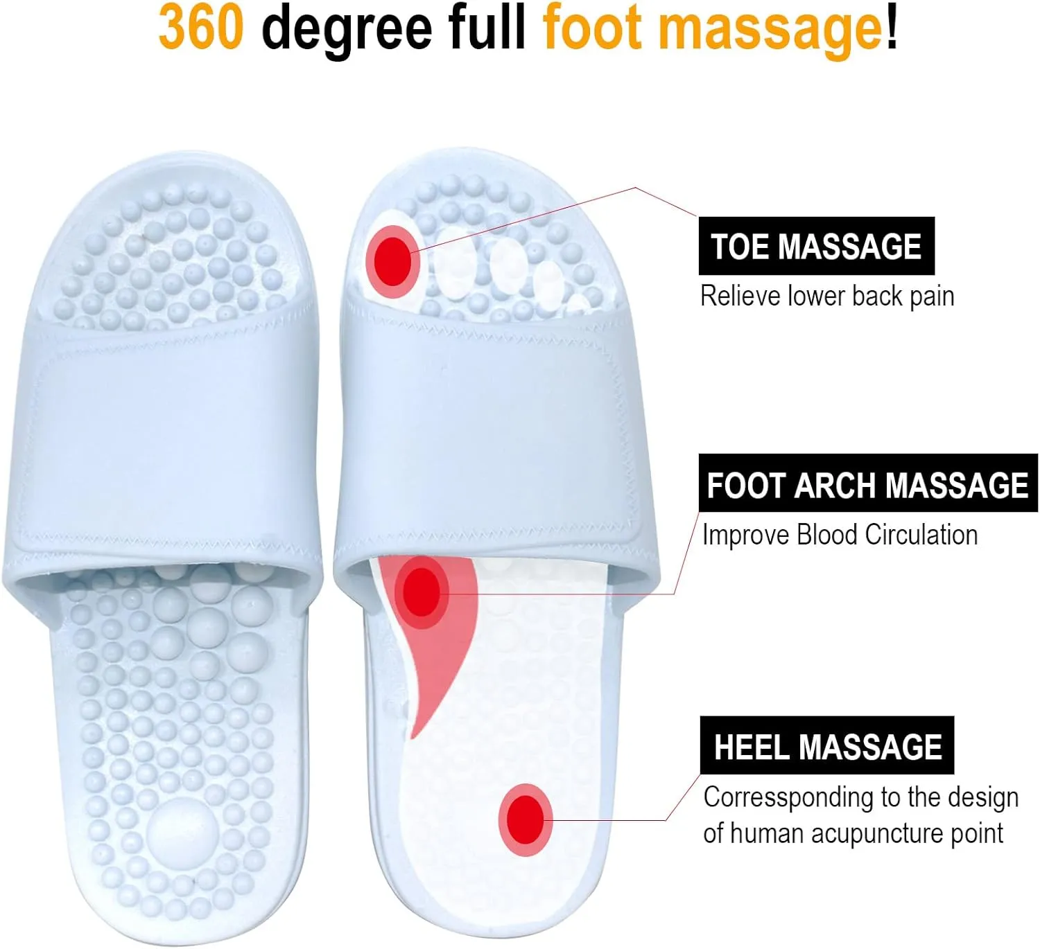 Acupressure Massage Slippers Reflexology Therapy Shoes Plantar Fasciitis Arthritis Neuropathy Pain Relief Acupuncture Slippers Non-Slip Massage Sandals Women,Gifts for Parents(Yellow, US Women 5.5-6)
