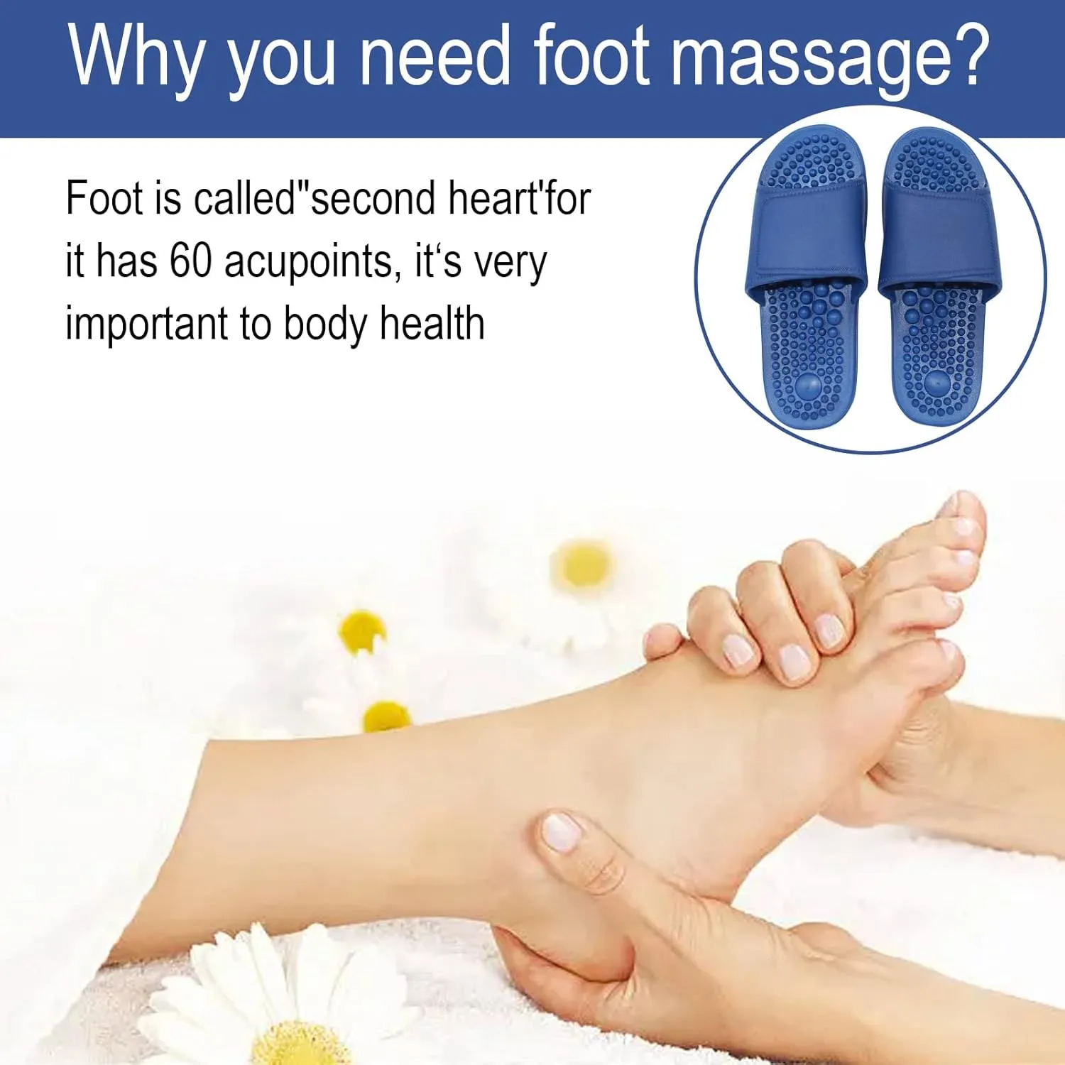 Acupressure Massage Slippers Reflexology Therapy Shoes Plantar Fasciitis Arthritis Neuropathy Pain Relief Acupuncture Slippers Non-Slip Massage Sandals Women,Gifts for Parents(Yellow, US Women 5.5-6)