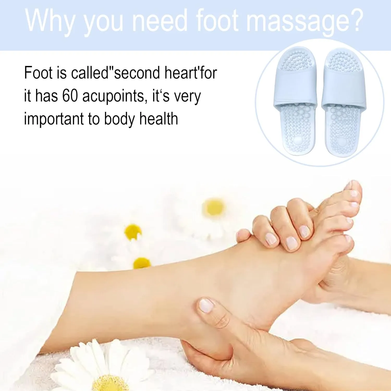 Acupressure Massage Slippers Reflexology Therapy Shoes Plantar Fasciitis Arthritis Neuropathy Pain Relief Acupuncture Slippers Non-Slip Massage Sandals Women,Gifts for Parents(Yellow, US Women 5.5-6)