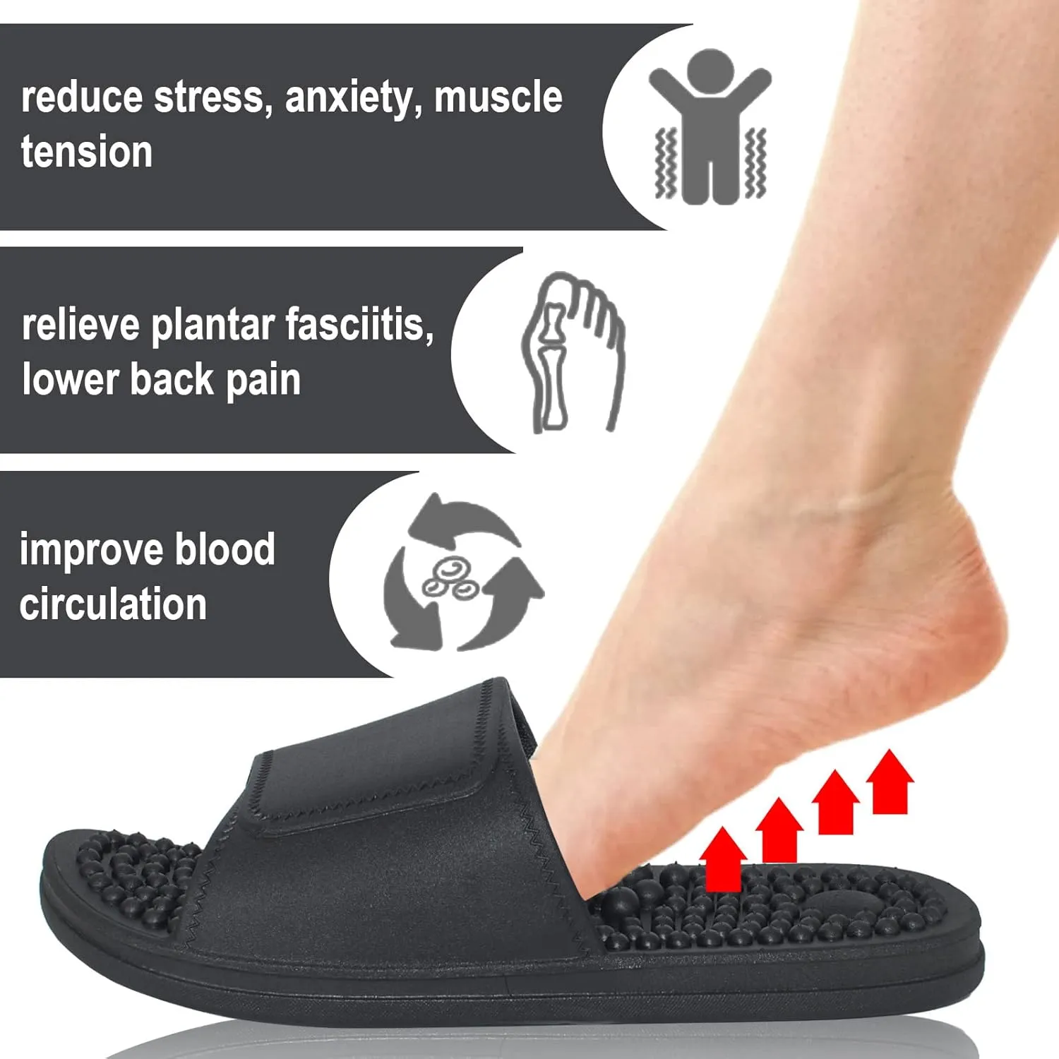 Acupressure Massage Slippers Reflexology Therapy Shoes Plantar Fasciitis Arthritis Neuropathy Pain Relief Acupuncture Slippers Non-Slip Massage Sandals Women,Gifts for Parents(Yellow, US Women 5.5-6)