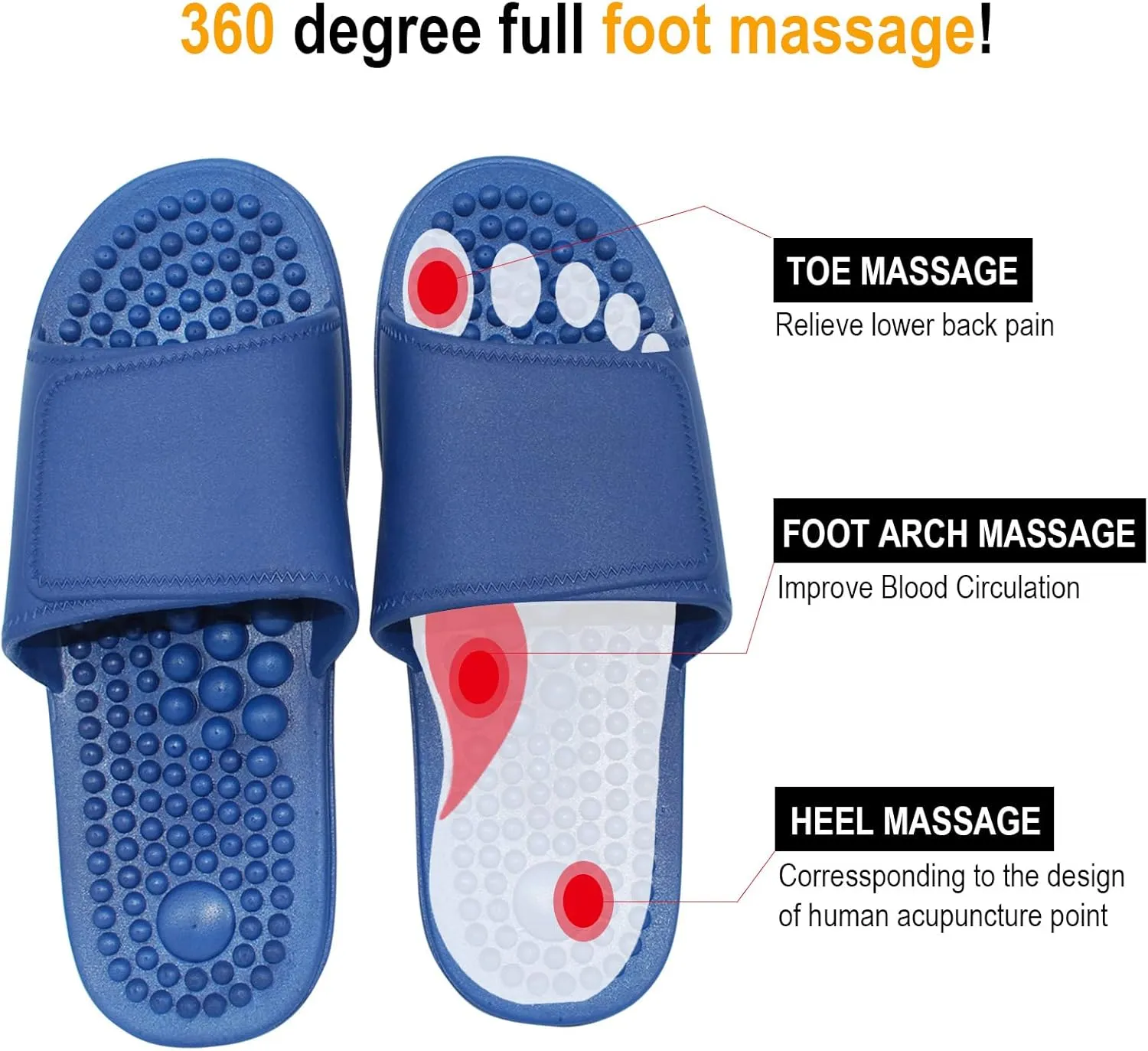 Acupressure Massage Slippers Reflexology Therapy Shoes Plantar Fasciitis Arthritis Neuropathy Pain Relief Acupuncture Slippers Non-Slip Massage Sandals Women,Gifts for Parents(Yellow, US Women 5.5-6)