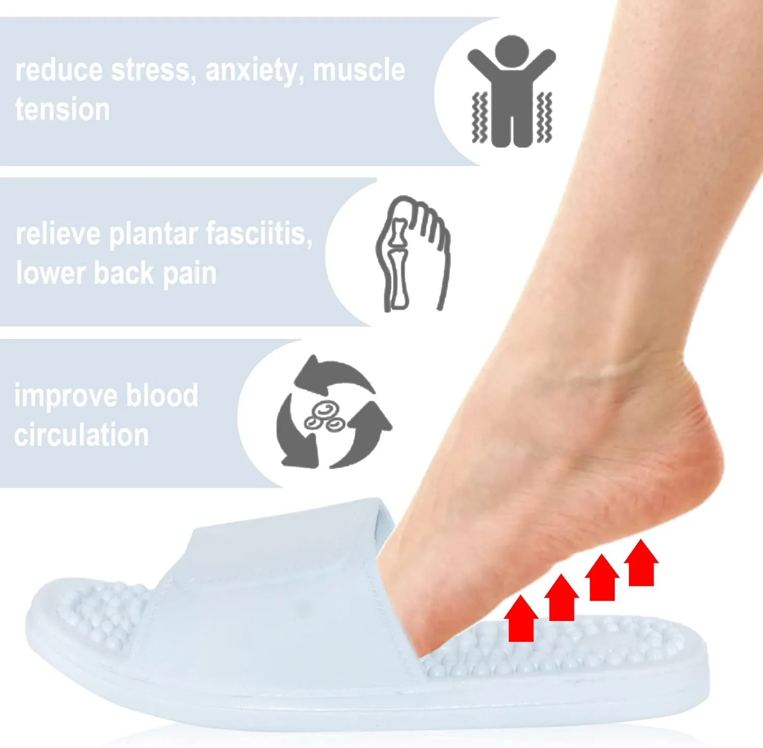 Acupressure Massage Slippers Reflexology Therapy Shoes Plantar Fasciitis Arthritis Neuropathy Pain Relief Acupuncture Slippers Non-Slip Massage Sandals Women,Gifts for Parents(Yellow, US Women 5.5-6)