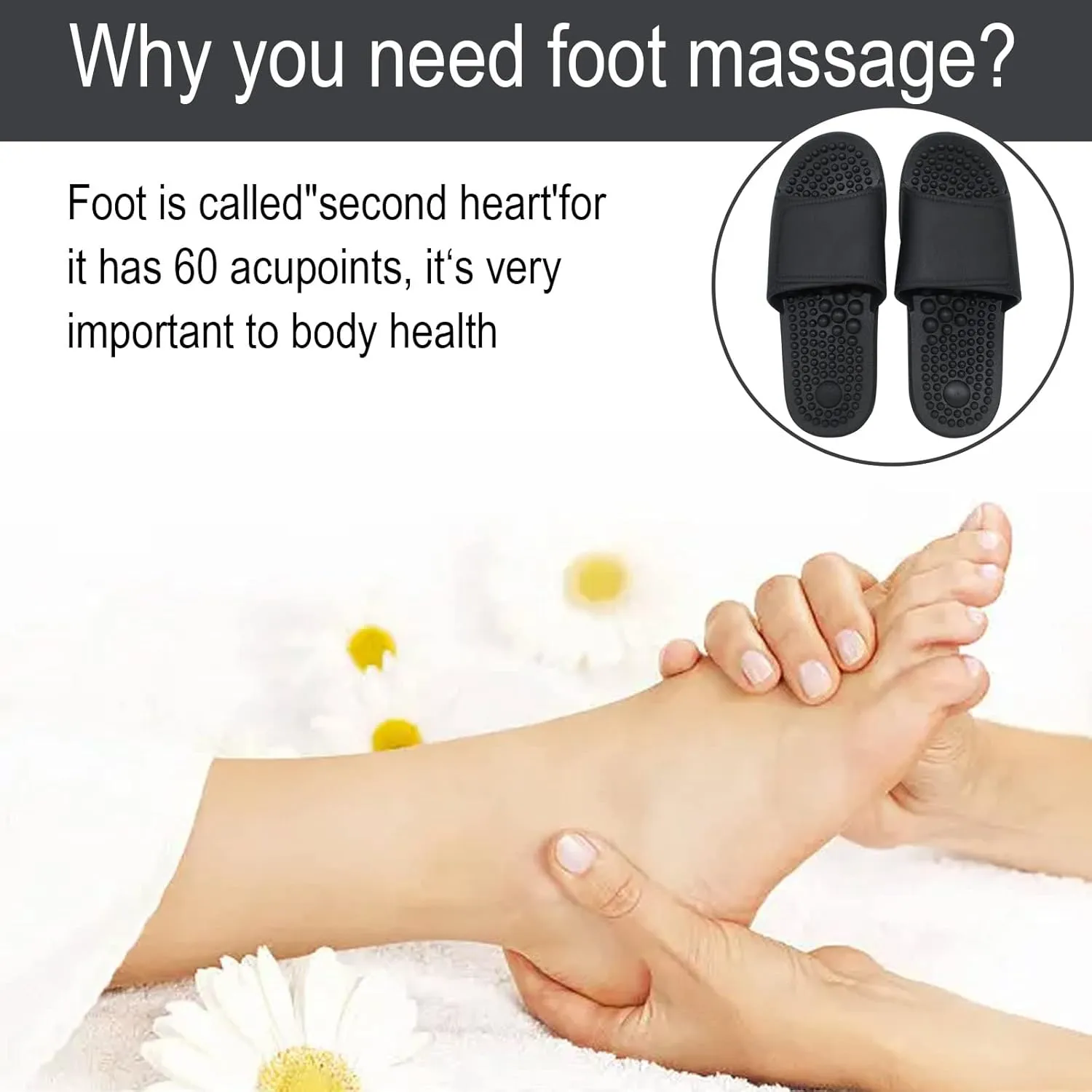 Acupressure Massage Slippers Reflexology Therapy Shoes Plantar Fasciitis Arthritis Neuropathy Pain Relief Acupuncture Slippers Non-Slip Massage Sandals Women,Gifts for Parents(Yellow, US Women 5.5-6)