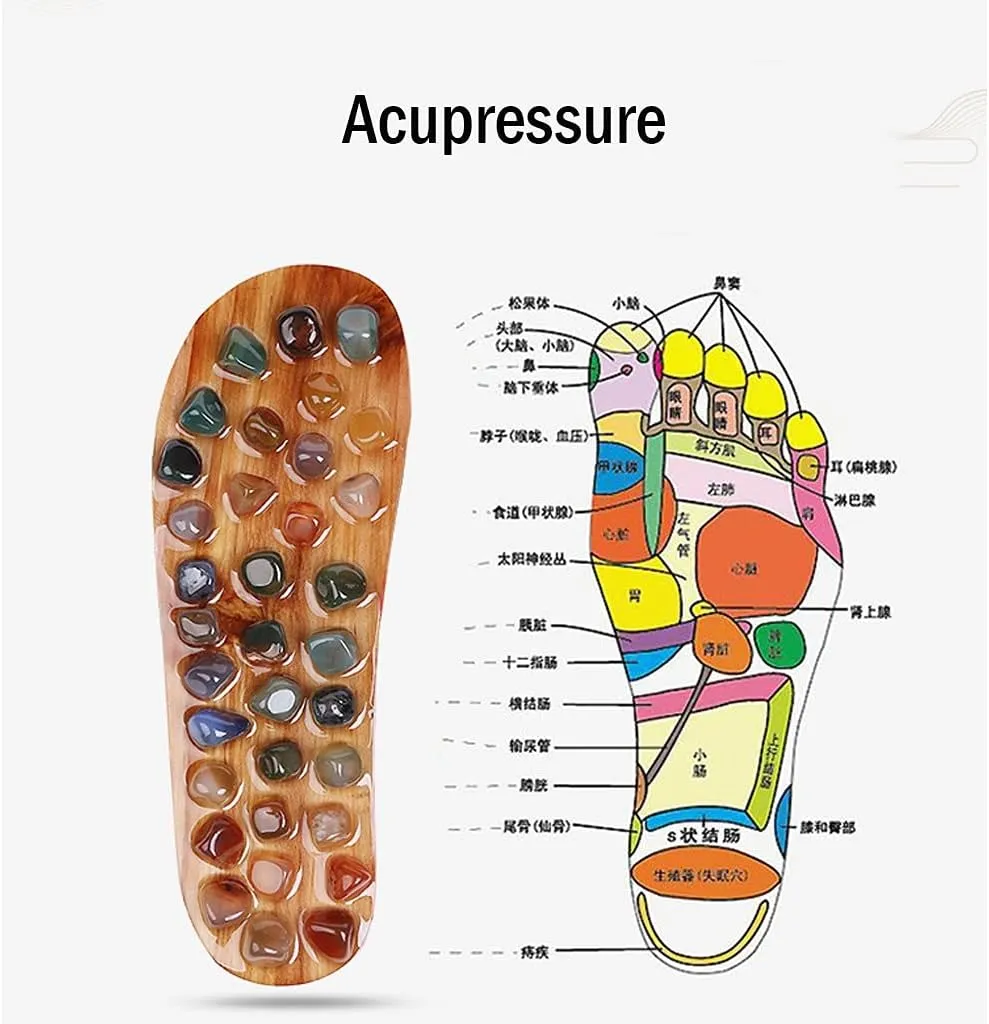 Acupressure Massage Slippers with Jade Stone, Therapeutic Reflexology Sandals for Foot Acupoint Shiatsu Massage,Shiatsu Foot Pain Relief Gifts for Wellness
