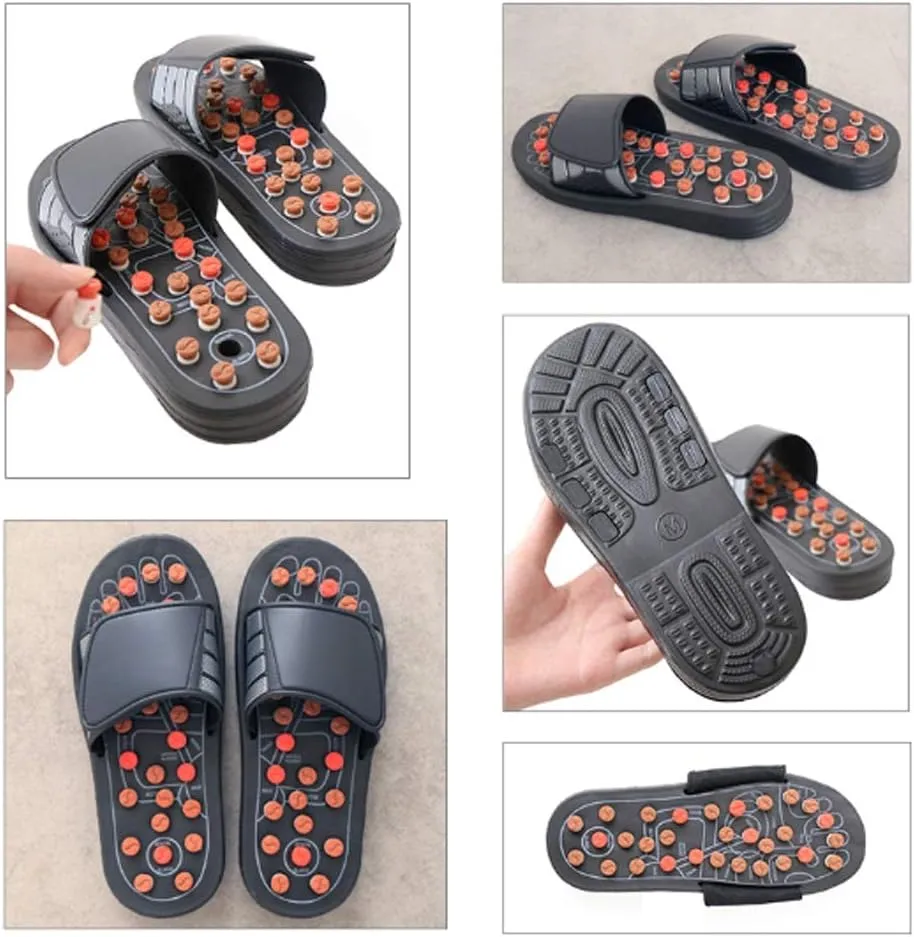 Acupressure Massage Slippers,Reflexology Massage Sandals, Tai Chi Massage Slippers, Foot Therapy Shoes, Gift for Men Women, Pain Relief, Increased Circulation & Energy