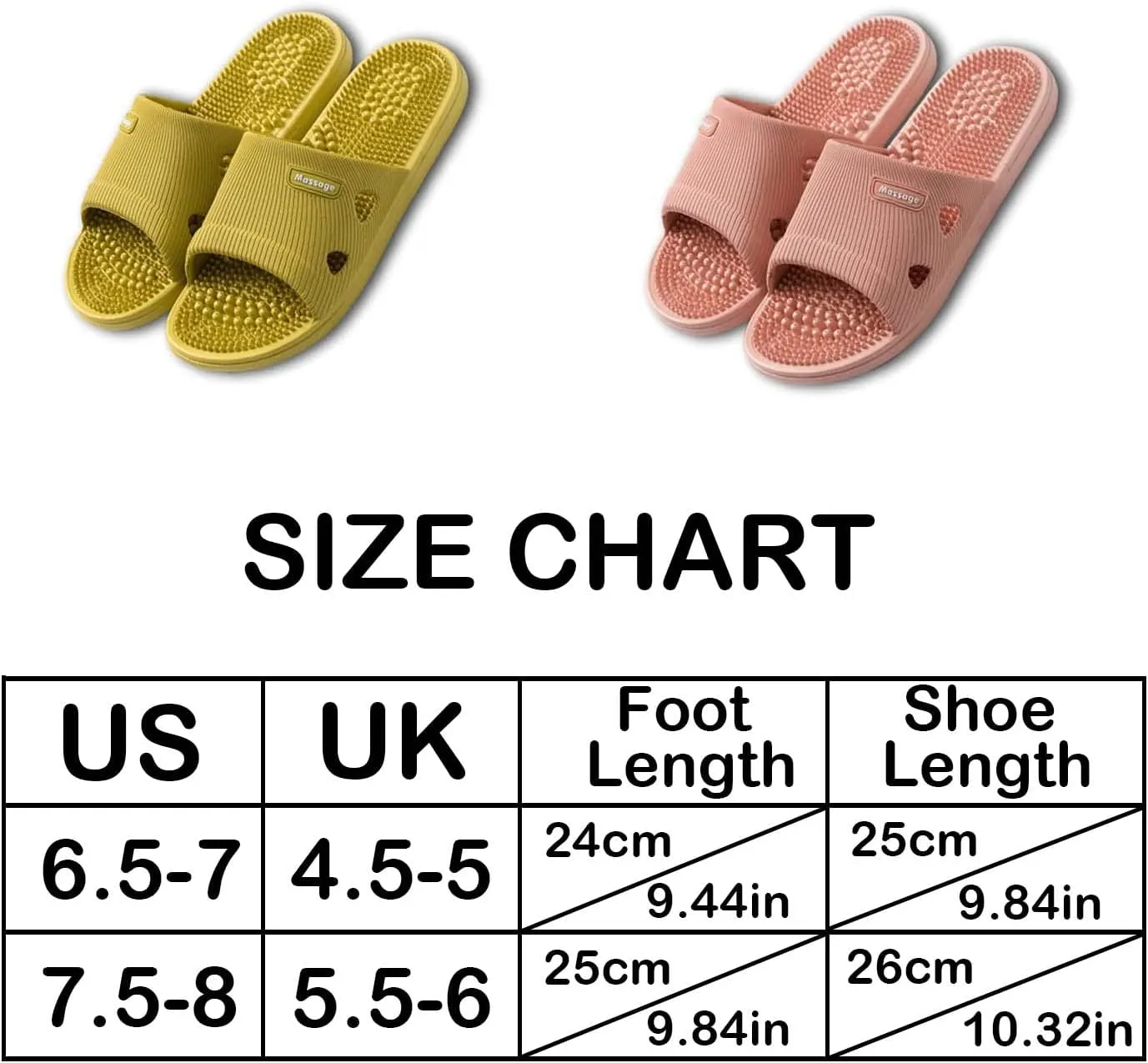 Acupressure Reflexology Bathroom Massage Slippers Shoes Sandals for Men& Women Home Shoes Shock Absorbing, Therapy Promoting Blood Circulation Myofascial Release Trigger Point 6.5-7 Women