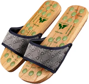 Acupressure Unisex Massage Slippers, Magnetic Therapy Massage Shoes Massage Slippers, Health Care Blood Activating Foot Relaxing Shoes Wood Foot Care Slipper Massage Sandals
