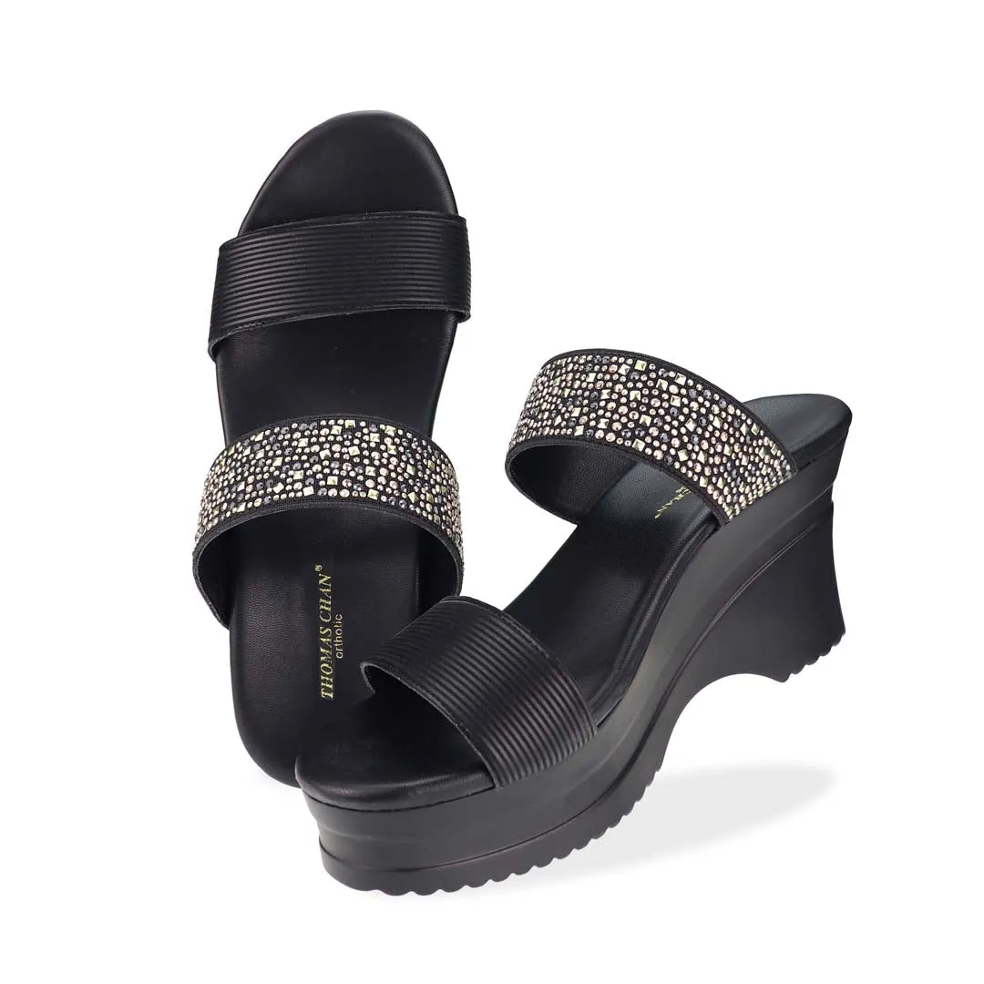 [Add to Cart RM189] Strappy Rhinestone Heels 3"inch [Cushioned Footbed Series]