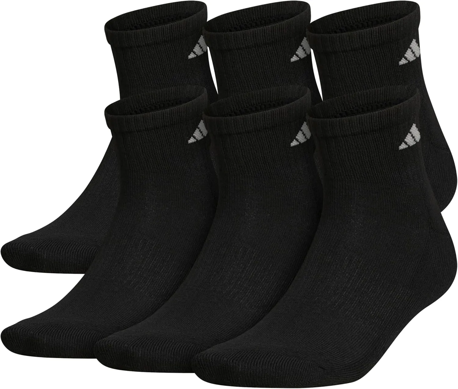 adidas 6-Pack, Athletic Cushioned Quarter Ankle Socks for Men with Arch Support