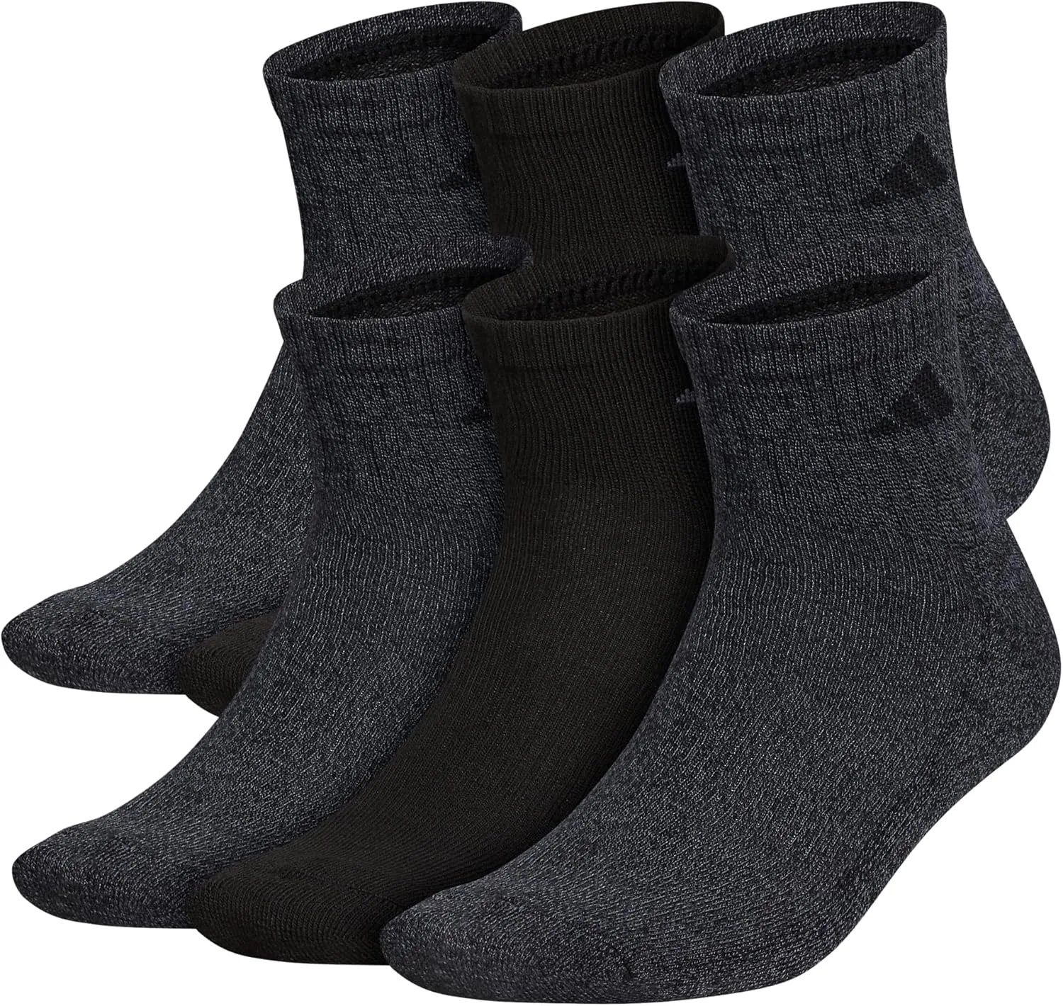 adidas 6-Pack, Athletic Cushioned Quarter Ankle Socks for Men with Arch Support