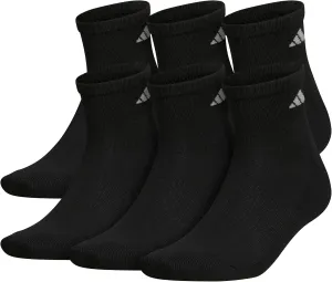 adidas 6-Pack, Athletic Cushioned Quarter Ankle Socks for Men with Arch Support