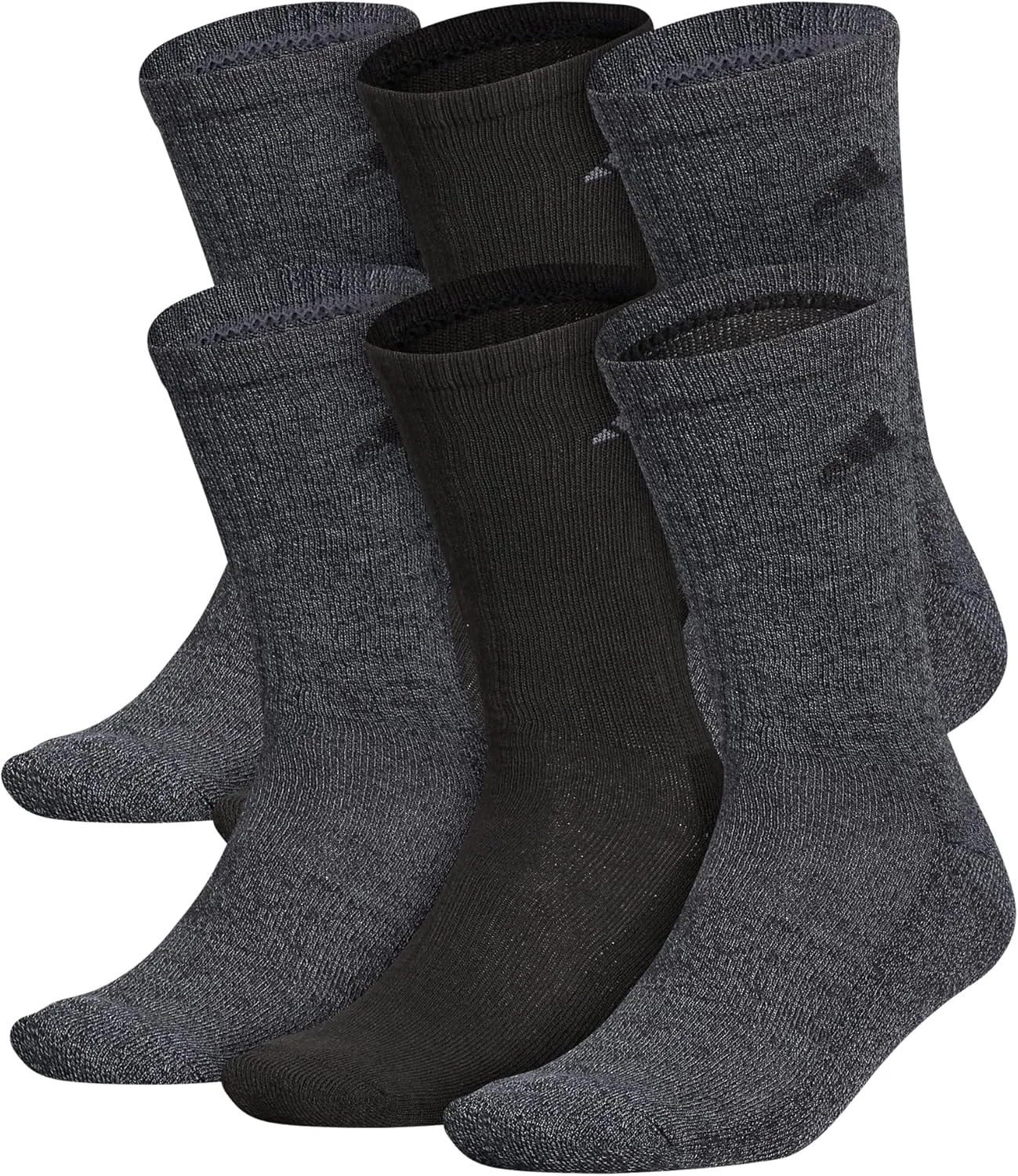 adidas Men's Athletic Cushioned 6-Pack Crew, Cushioned Crew Socks with Arch Compression for a Secure Fit