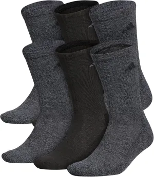 adidas Men's Athletic Cushioned 6-Pack Crew, Cushioned Crew Socks with Arch Compression for a Secure Fit