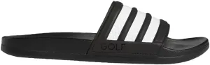 adidas Unisex Adilette Comfort Slides Sandal, Black/White/Black, 11 US Women