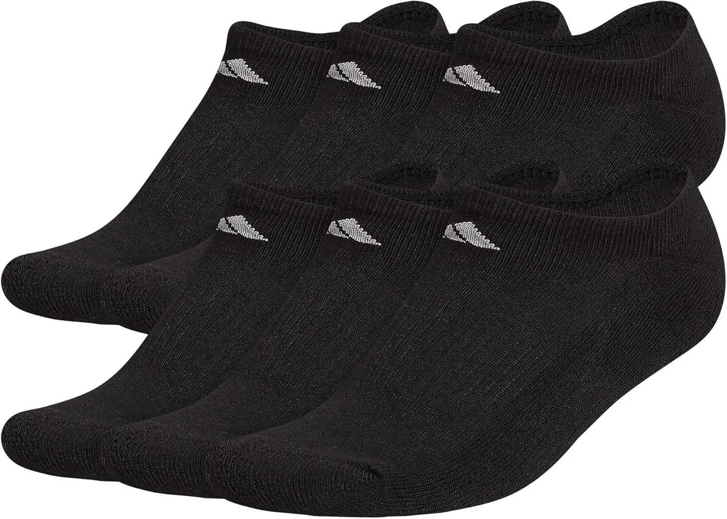 adidas Women's Athletic Cushioned 6-Pack No Show, Socks - No Show Socks for Secure Fit, Cushioned Comfort, Low Profile