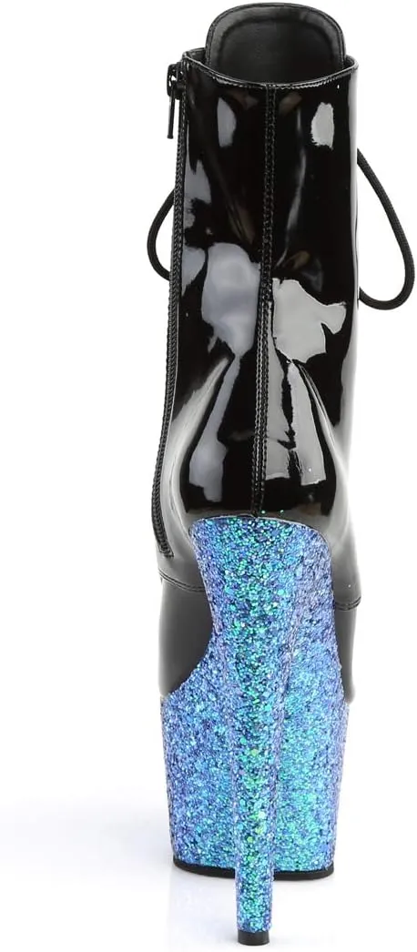 ADORE-1020LG - 7" Heel Ankle Boot with Iridescent Glittered Platform