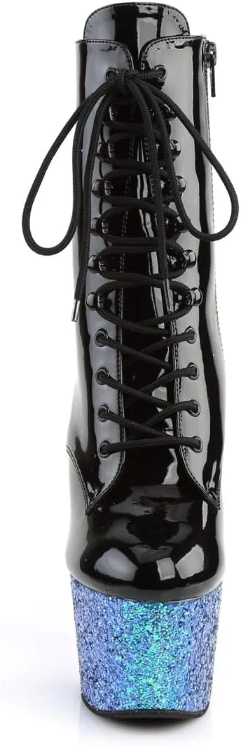 ADORE-1020LG - 7" Heel Ankle Boot with Iridescent Glittered Platform