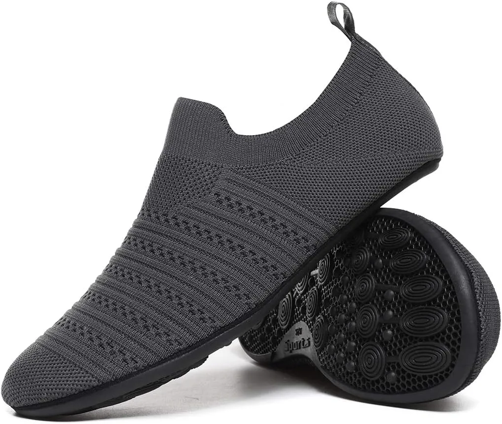 Adult Lightweight Slip-on Grip Indoor House Slippers Non-slip Barefoot House Home Shoes for Women Men