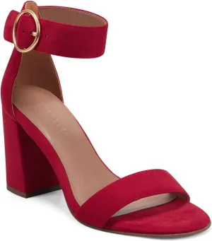 Aerosoles Women's Lawrence Heeled Sandal, Red Faux Suede, 10.5