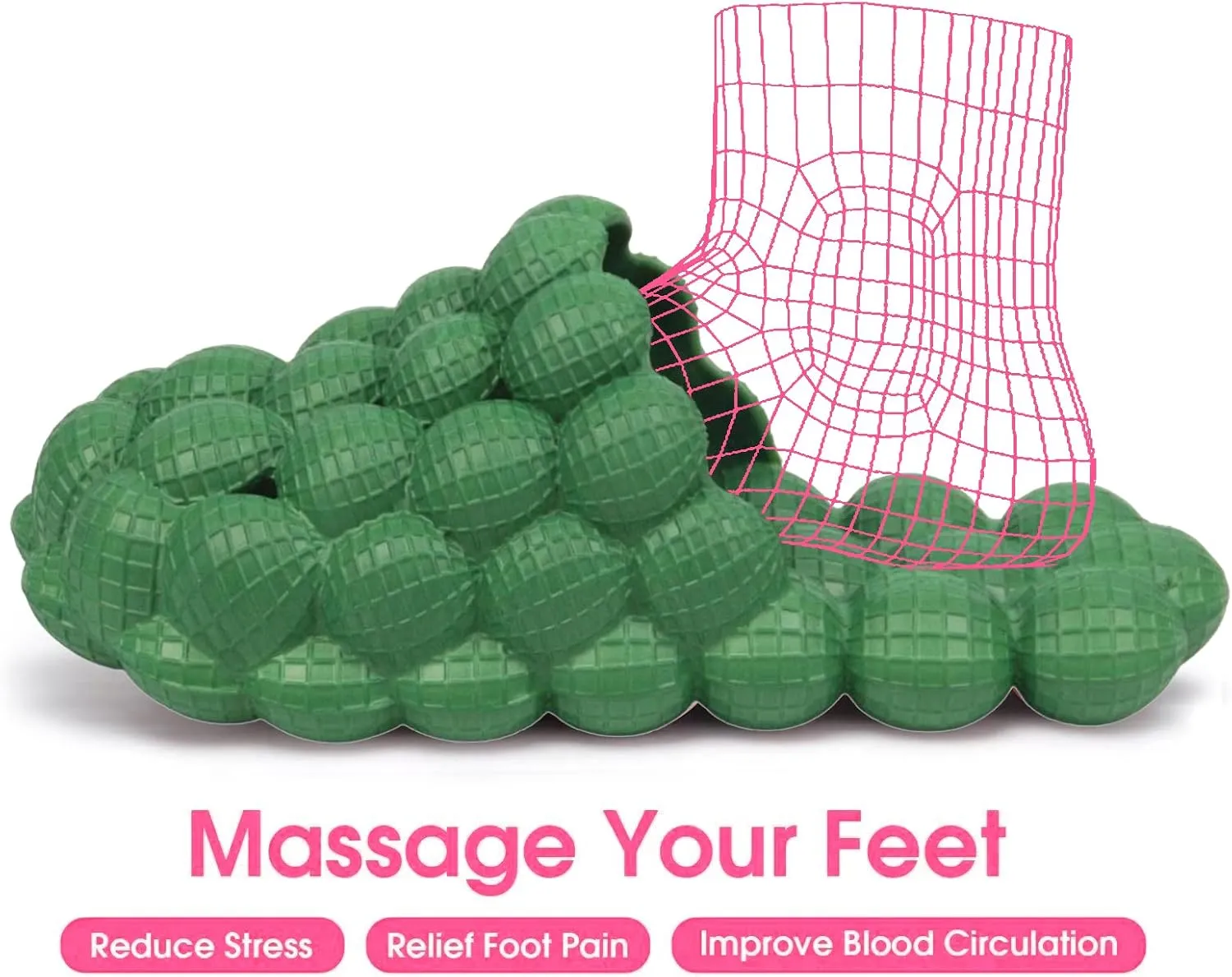 Afellicy Massage Bubble Slides for Women and Men,Funny Golf Spa Slippers Indoor and Outdoor Non-Slip Bath Shower Shoes Bedroom House Gym Basketball Slides Pillow Sandals Breathe Slipper