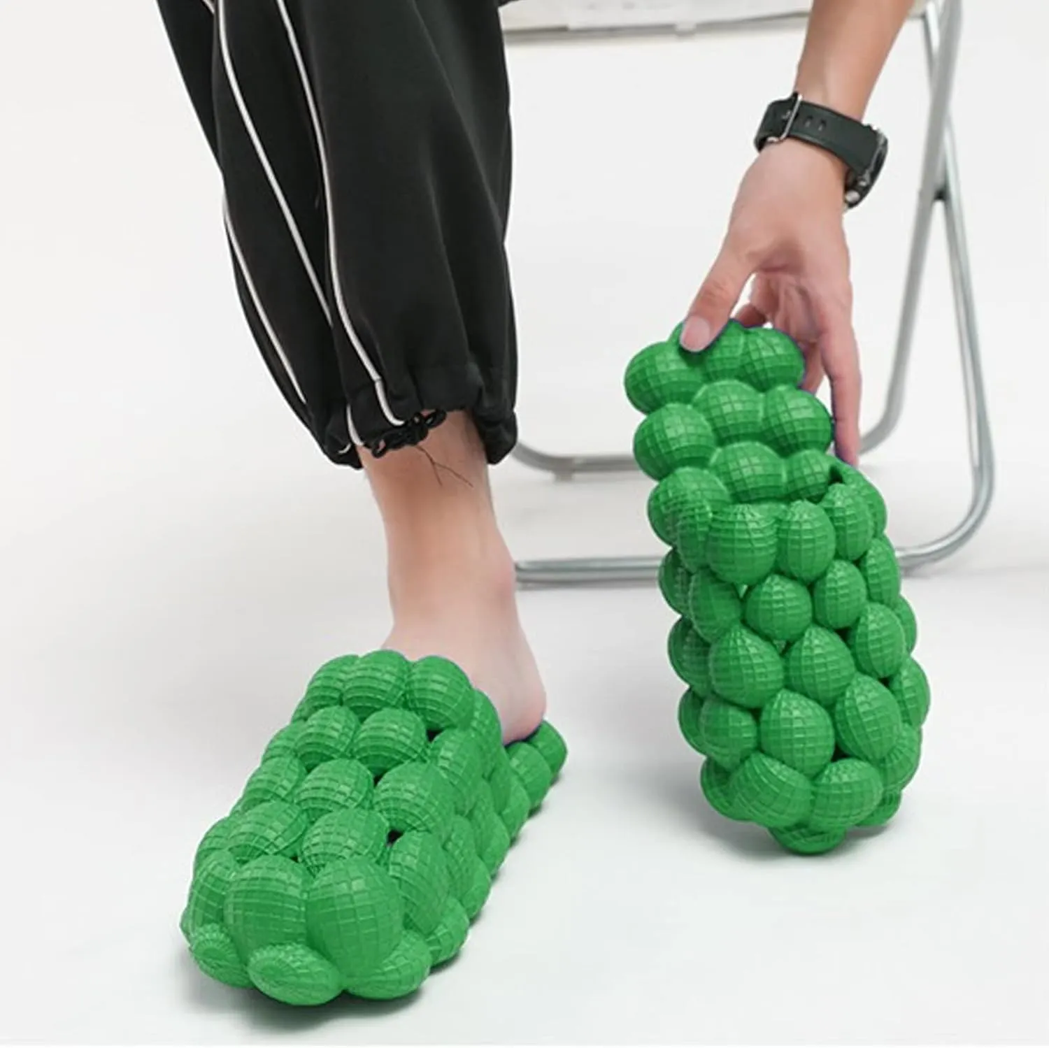 Afellicy Massage Bubble Slides for Women and Men,Funny Golf Spa Slippers Indoor and Outdoor Non-Slip Bath Shower Shoes Bedroom House Gym Basketball Slides Pillow Sandals Breathe Slipper