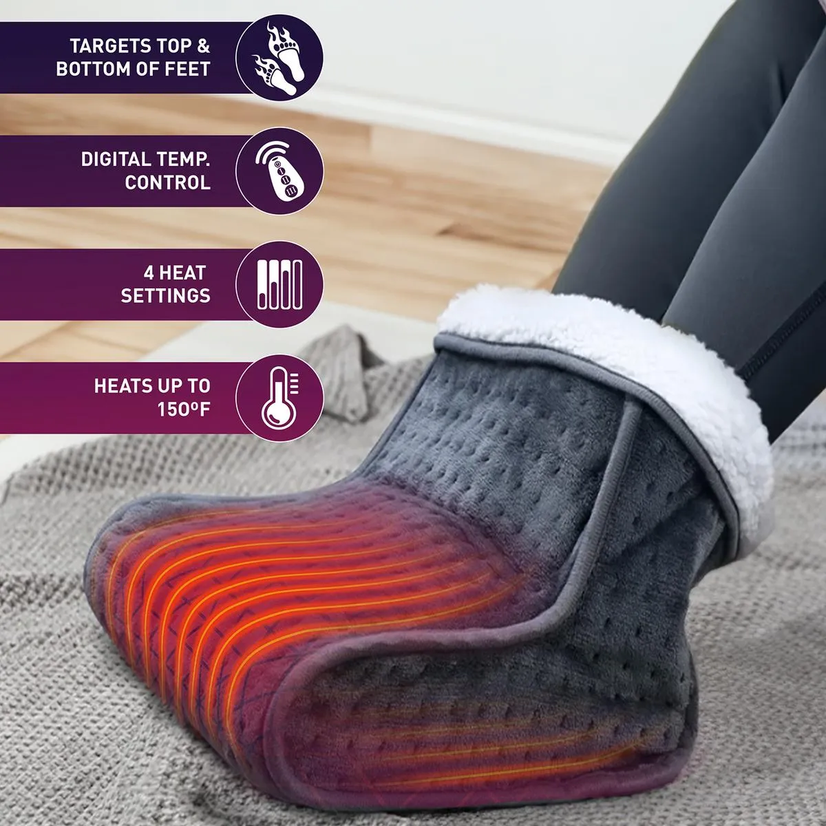 Aheata Heated Foot Warmer With Digital Controller