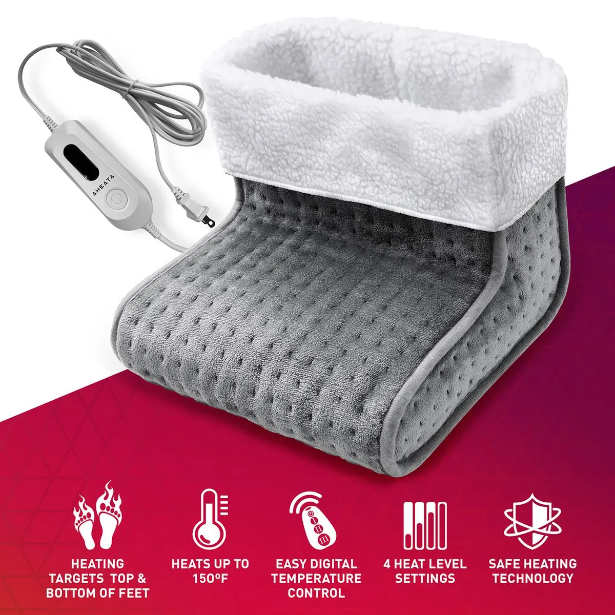 Aheata Heated Foot Warmer With Digital Controller