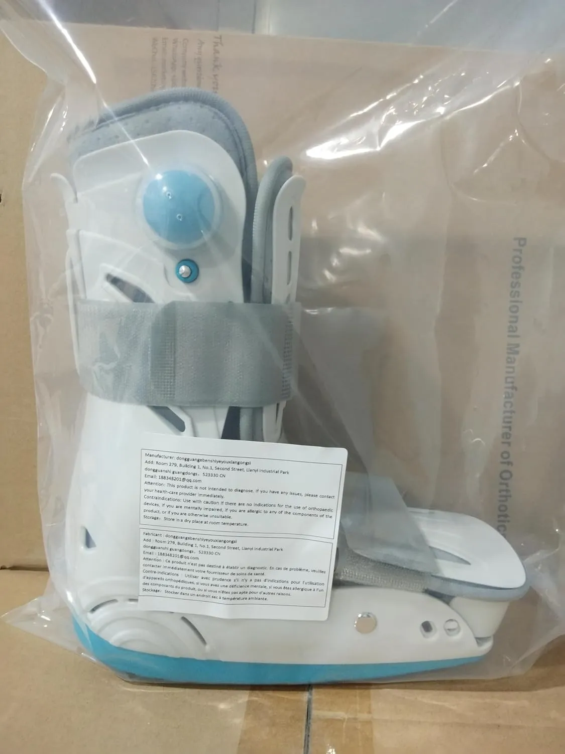 Air Cam Walker Fracture Boot, Medical Inflatable Walking Boot, Orthopaedic boot for Sprained Ankle, Stress Fracture, Broken Foot or Achilles Tendonitis (Manual Inflation, S)