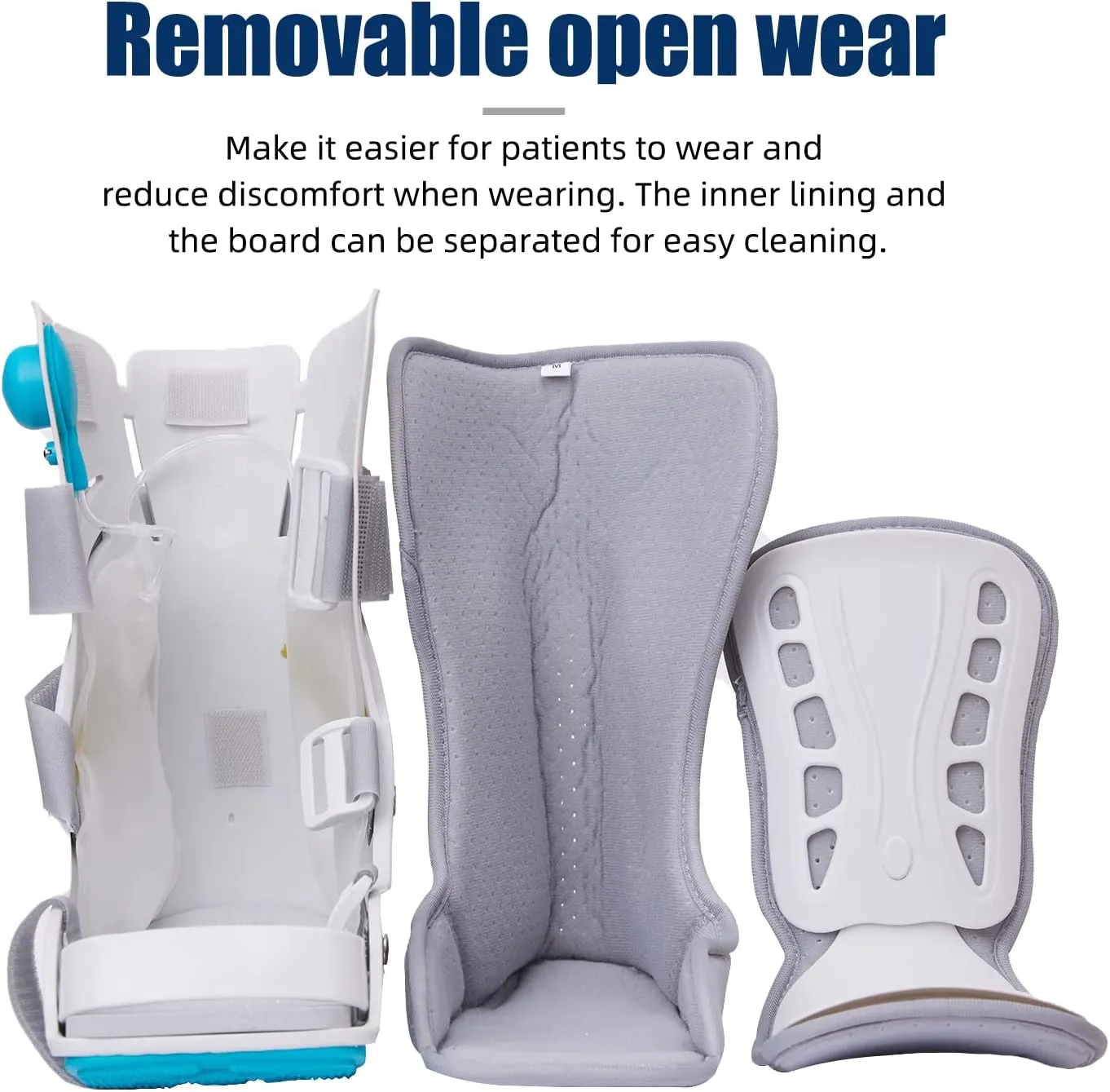 Air Cam Walker Fracture Boot, Medical Inflatable Walking Boot, Orthopaedic boot for Sprained Ankle, Stress Fracture, Broken Foot or Achilles Tendonitis (Manual Inflation, S)
