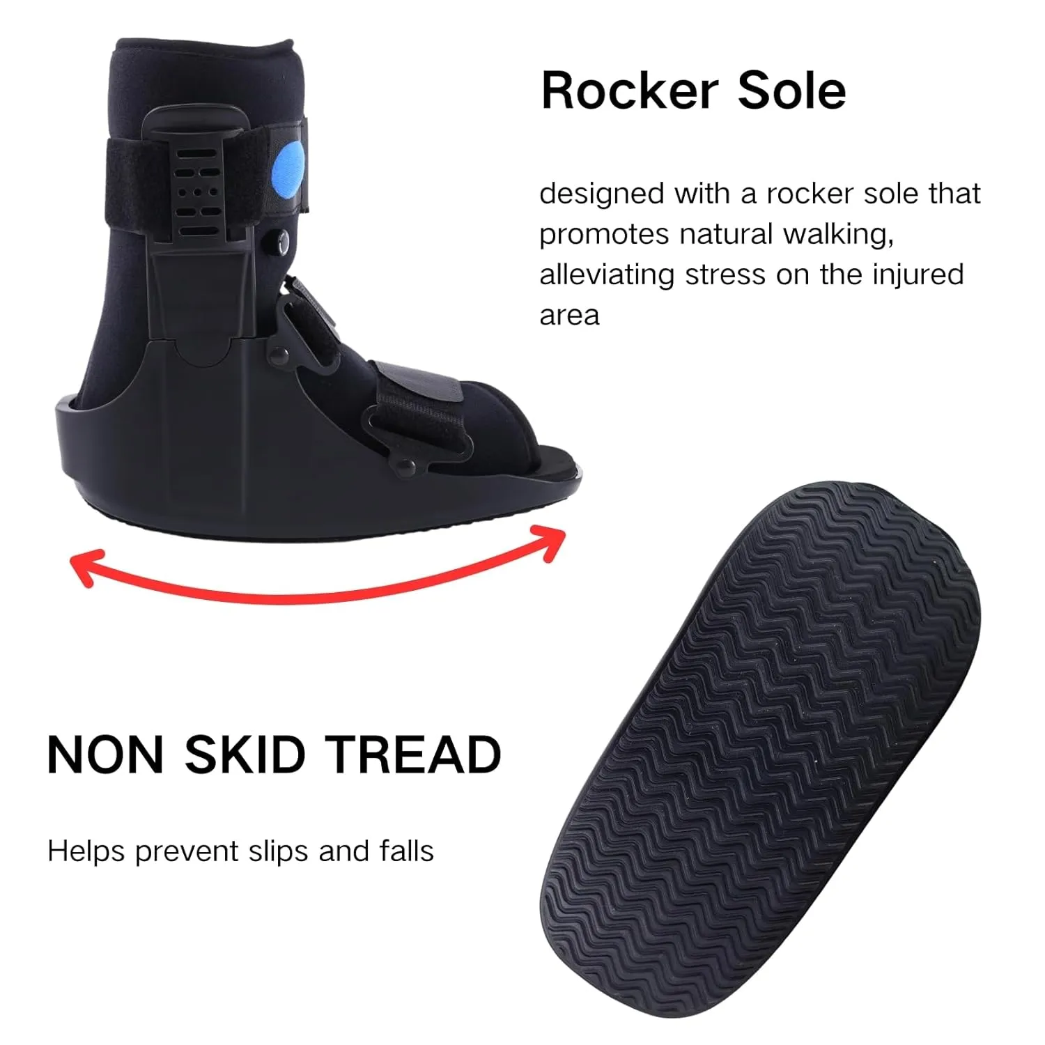 Air Cam Walking Boot, Short Walker Boot Fracture Boot for Sprained Ankle and Achilles Tendon, Inflatable Orthopaedic Boot for Broken Foot Post-Op Rehab (Small)